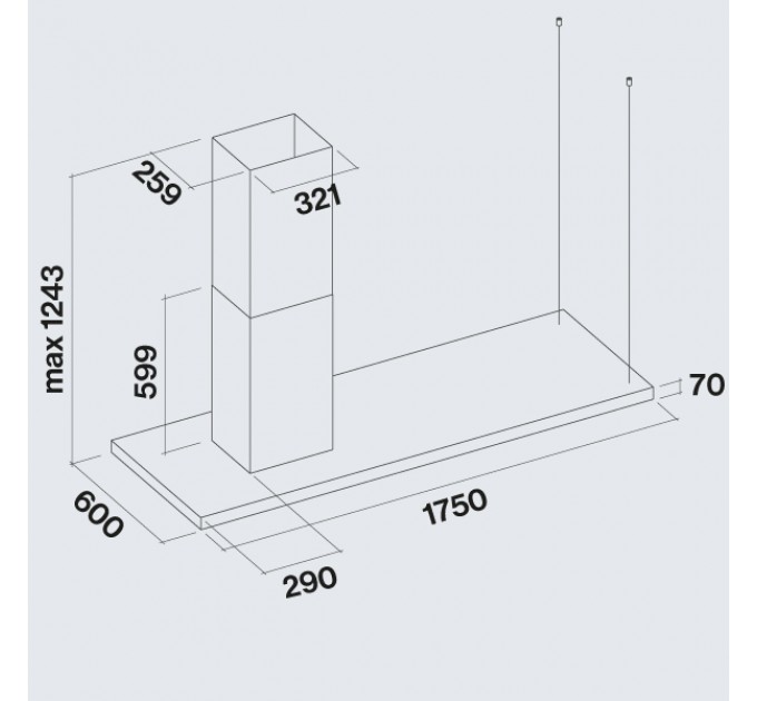 Витяжка кухонна Falmec ELLE Isola 175 Black (800) CEQI75.E0P2#ZZZH490F
