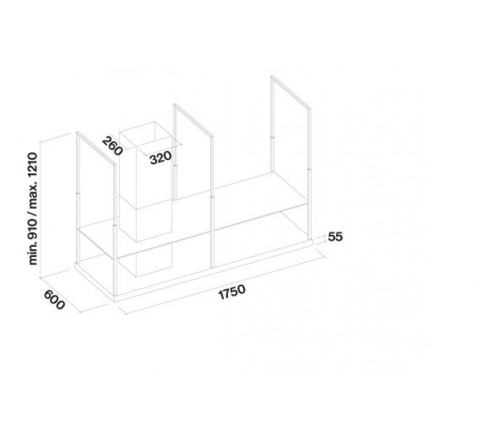 Витяжка кухонна Falmec EUROPA Isola 175 Black (800) CEUI75.E0P2#ZZZN490F