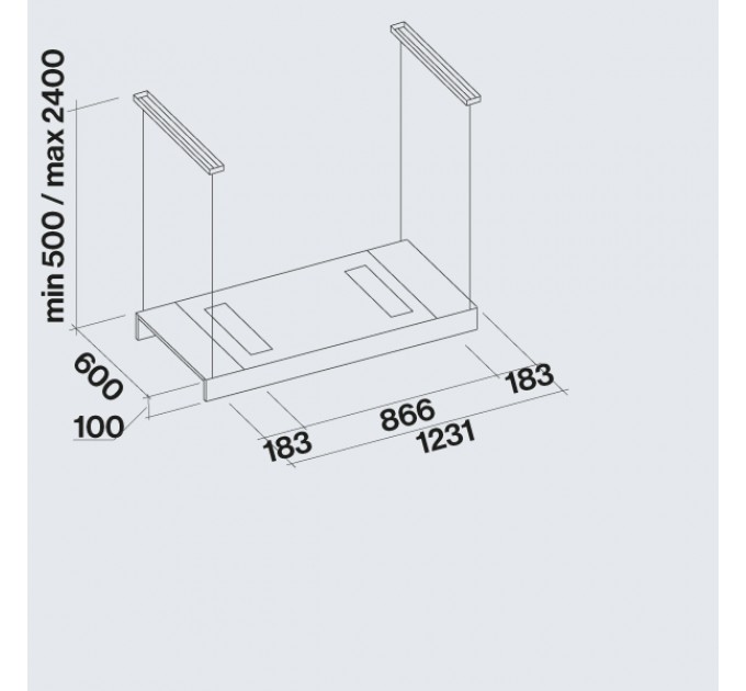 Витяжка кухонна Falmec LIGHT 120 BLACK 500 CLTI20.E0P2#NRSN451F