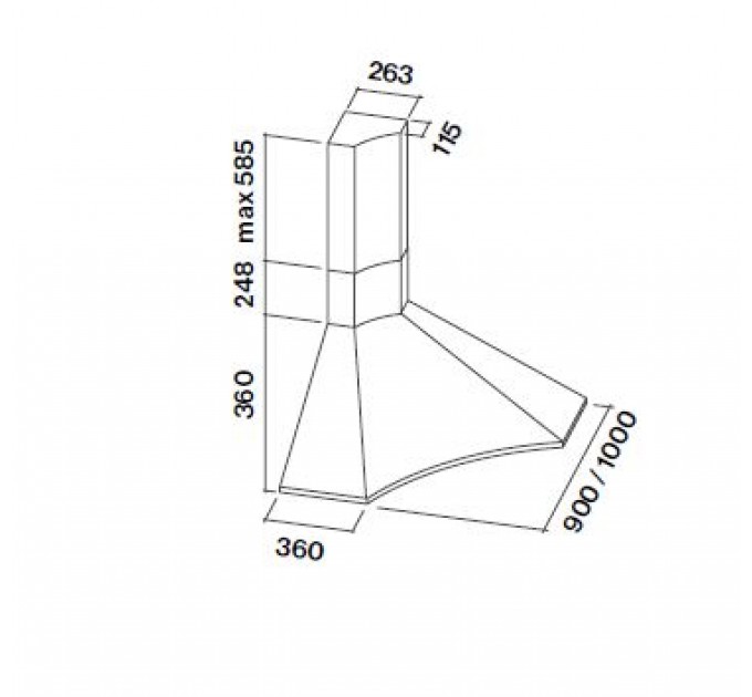 Витяжка кухонна Falmec ELIOS ANGOLO 90 Stainless steel (800) CEIA90.E0P1#CRII491F