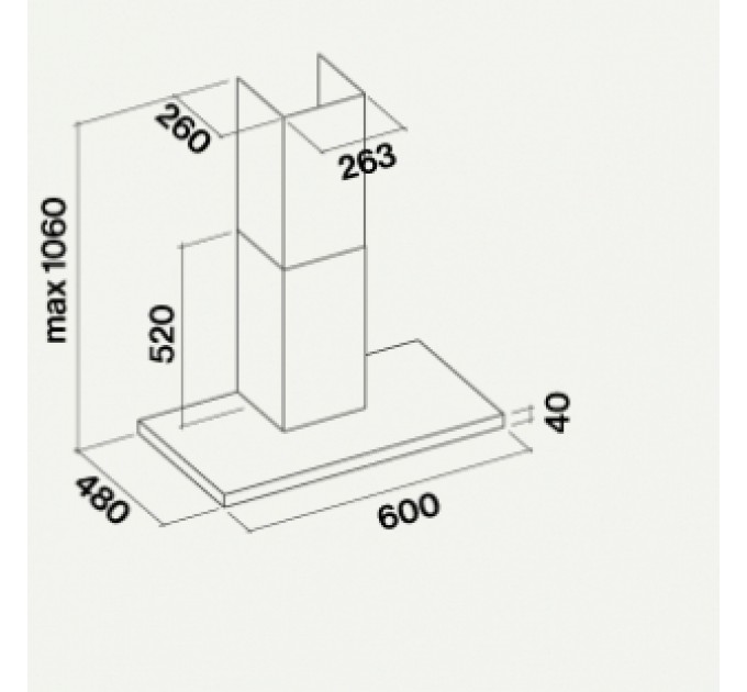 Витяжка кухонна Falmec LUMEN 60 Stainless steel (800) CLUN60.E0P1#NEUI491F