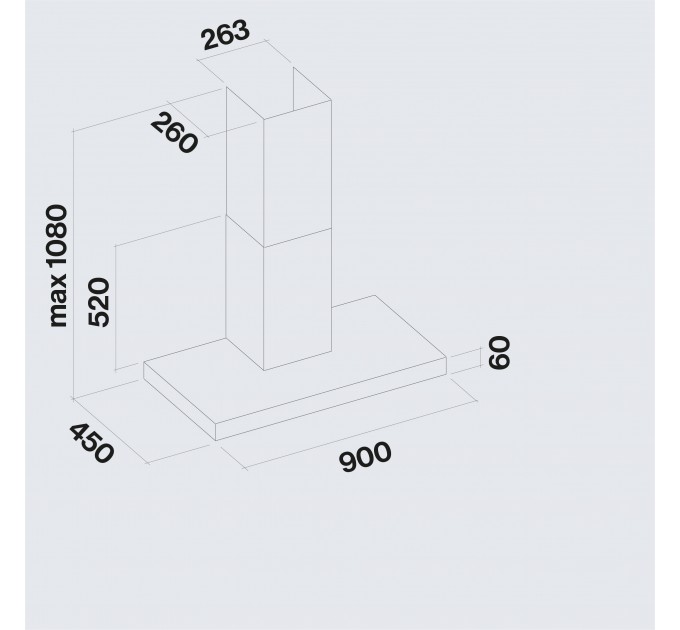 Витяжка кухонна Falmec Mercurio 90 Stainless steel (600) CMUN90.E6P2#ZZZ3460F