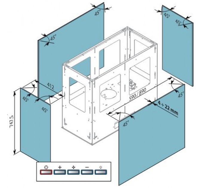 Витяжка кухонна Falmec LAGUNA Isola 60 під панелі (800) CLDI6075.E1P2#ZZZI491F