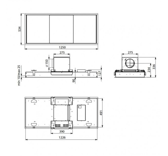 Витяжка кухонна Falmec SKEMA IS.120 E.P. Black CSKI20.E0P2#ZZZN400F