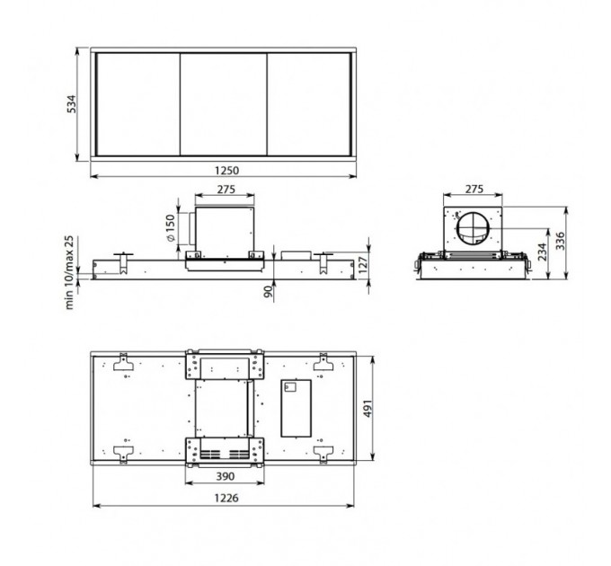 Витяжка кухонна Falmec SKEMA 120 White CSKI20.E0P2#ZZZB400F