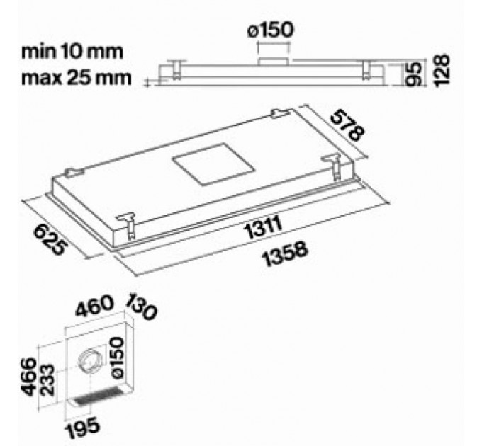 Витяжка кухонна Falmec NUVOLA/LED IS.140 CNUI40.E1P2#ZZZI400F