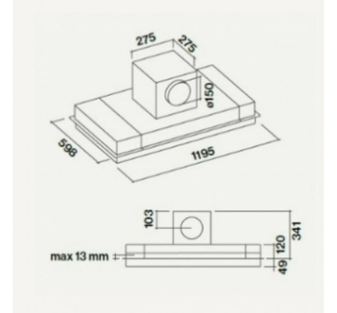 Витяжка кухонна Falmec ALBA 120 White CVYI20.E1P2#ZZZB400F