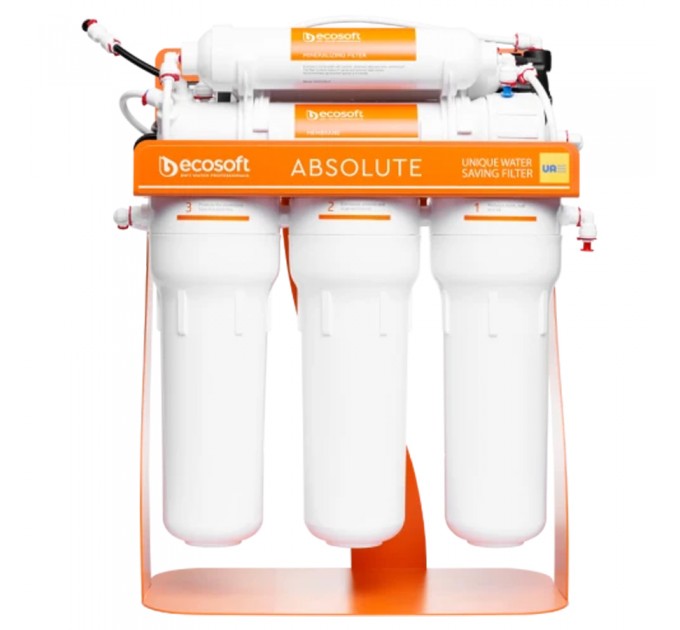 Фільтр зворотного осмосу Ecosoft Absolute з мінералізатором з помпою на станині