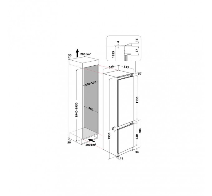 Вбудований холодильник Whirlpool ART 9814/A+ SF