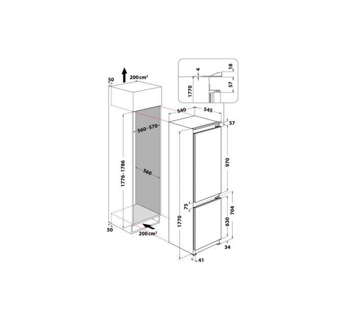 Вбудований холодильник Whirlpool ART 6711/A++ SF
