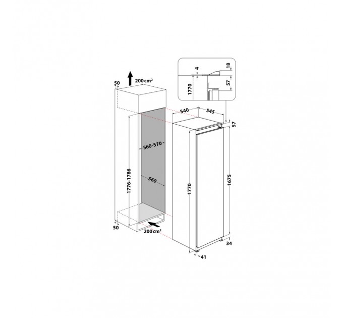 Вбудований холодильник Whirlpool ARG 18082 A++