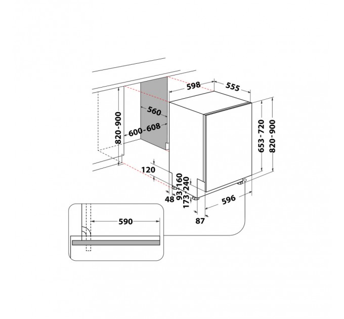 Посудомийна машина вбудована Whirlpool W8IHT58T