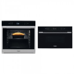 Комплект Електрична духова шафа Whirlpool (W7OM44S1C) + Мікрохвильова піч вбудована Whirlpool (W7MD440NB)