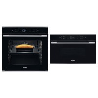 Комплект Електрична духова шафа Whirlpool (W7OM44S1PBL) + Мікрохвильова піч вбудована Whirlpool (W7MD440NB)