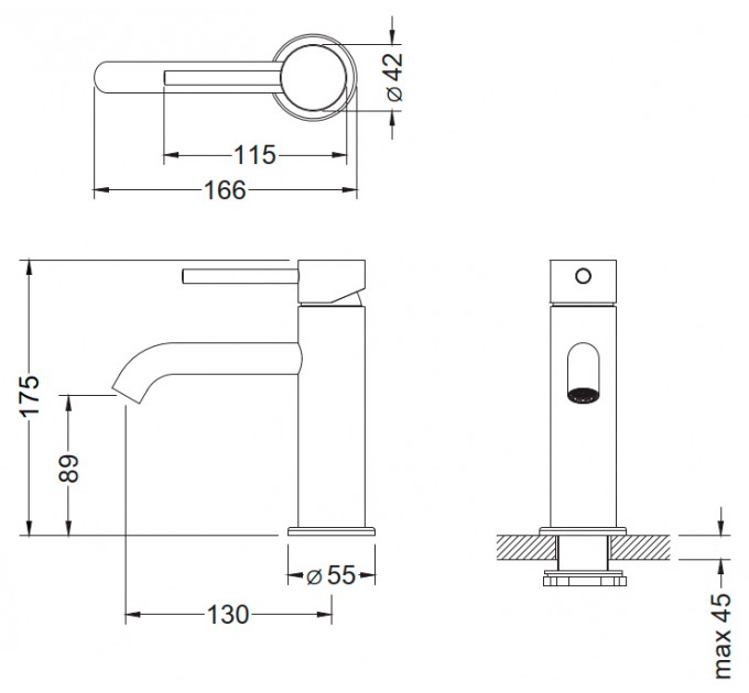 Змішувач для раковини Blue Water Boston BOS-BUN.010 Нікель