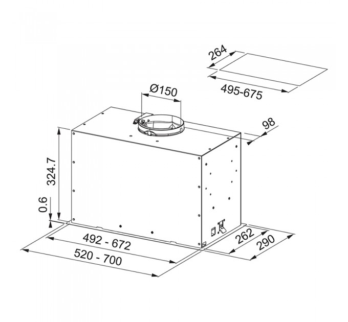 Вытяжка кухонная Franke Box Flush EVO FBFE XS A52 (305.0665.359)