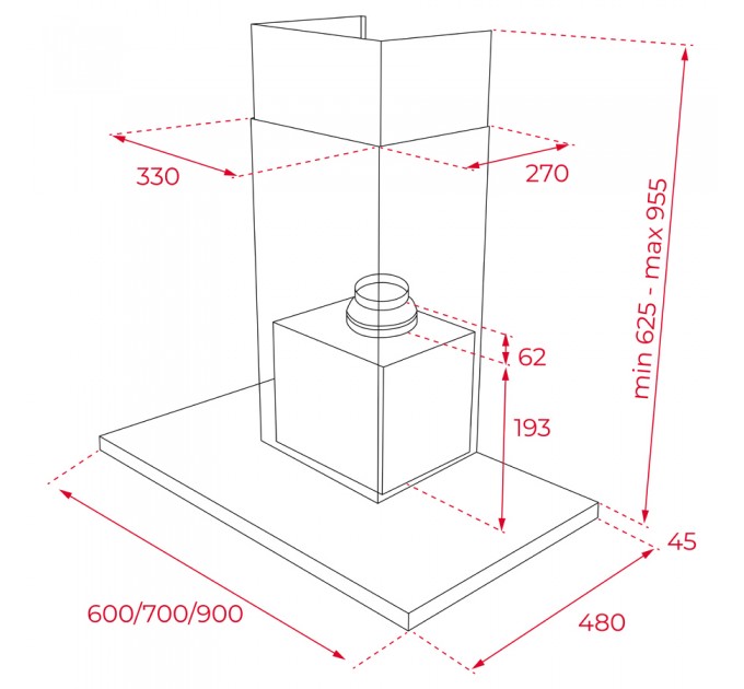 Витяжка кухонна Teka DSH 986 BK (112970009) чорний
