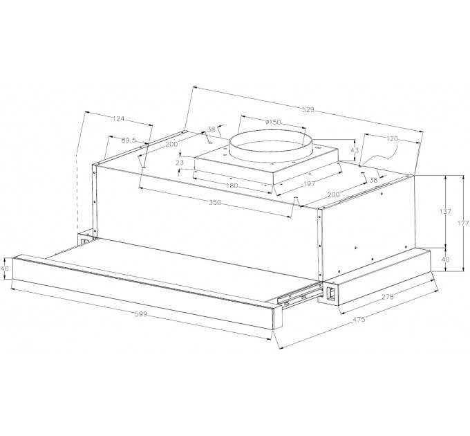 Витяжка кухонна Fabiano Neoslim 60 White Glass