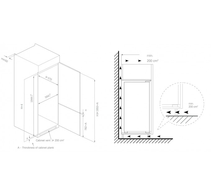 Вбудований холодильник Fabiano FBFN 3122