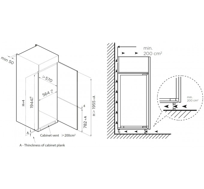 Вбудований холодильник Fabiano FBFN 3101