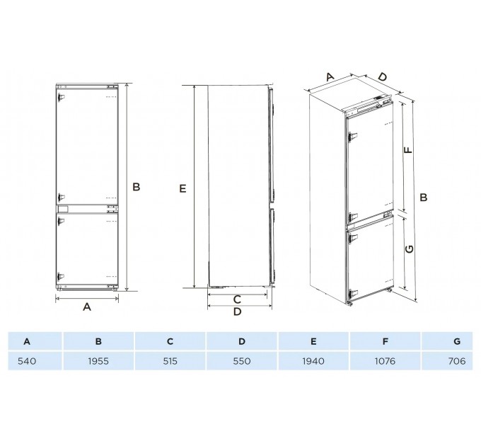 Вбудований холодильник Fabiano FBFN 3101