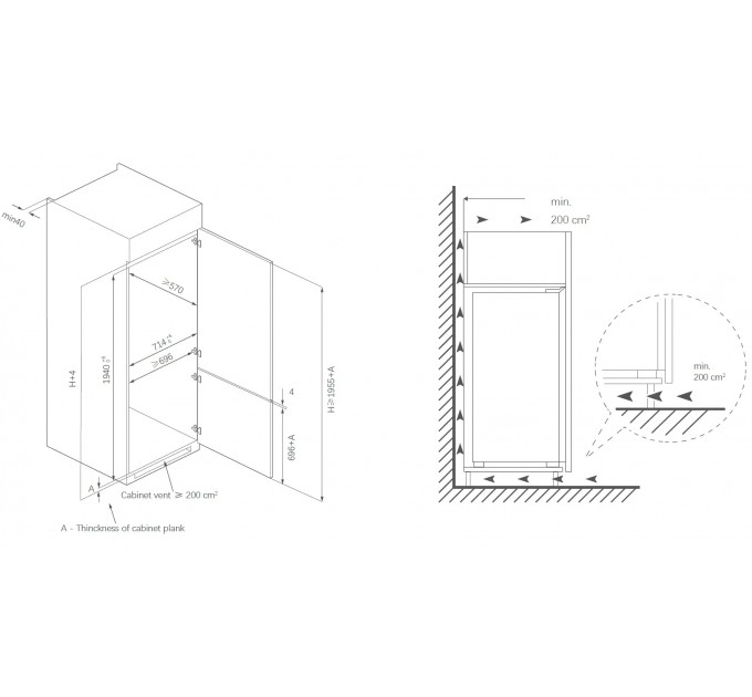 Вбудований холодильник Fabiano FBFN 4101
