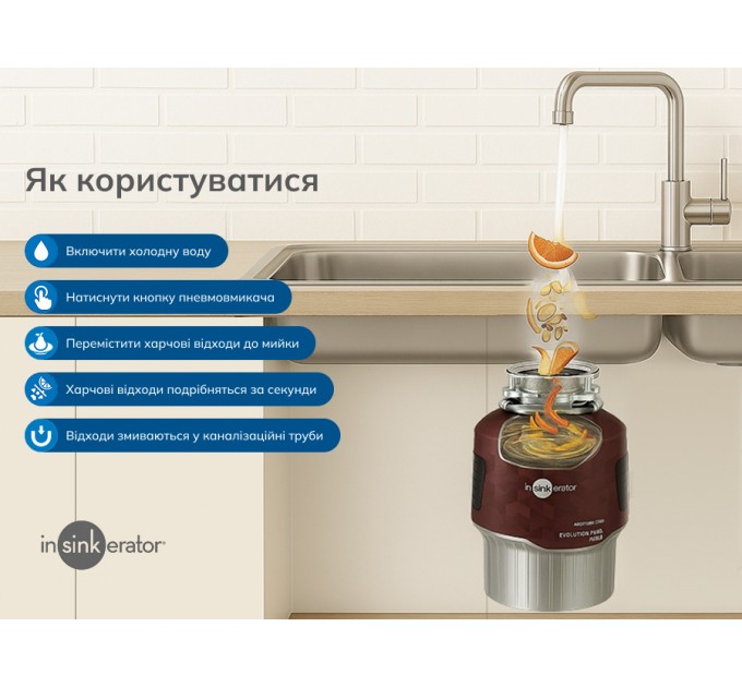 Подрібнювач харчових відходів In-Sink-Erator Evolution Plus 1000