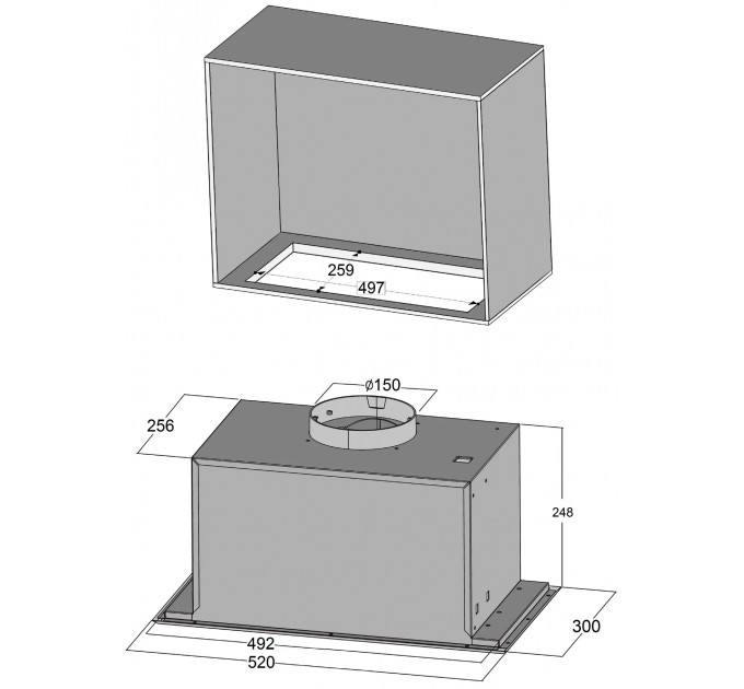 Витяжка кухонна Fabiano Rino 60 White glass