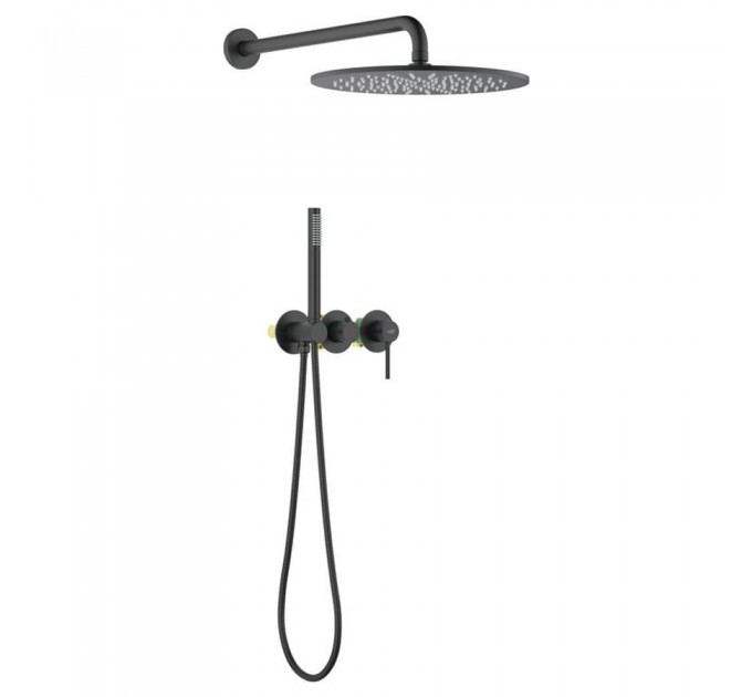 Душовий комплект Blue Water BOSTON BOS-ZKP.350 Чорний матовий