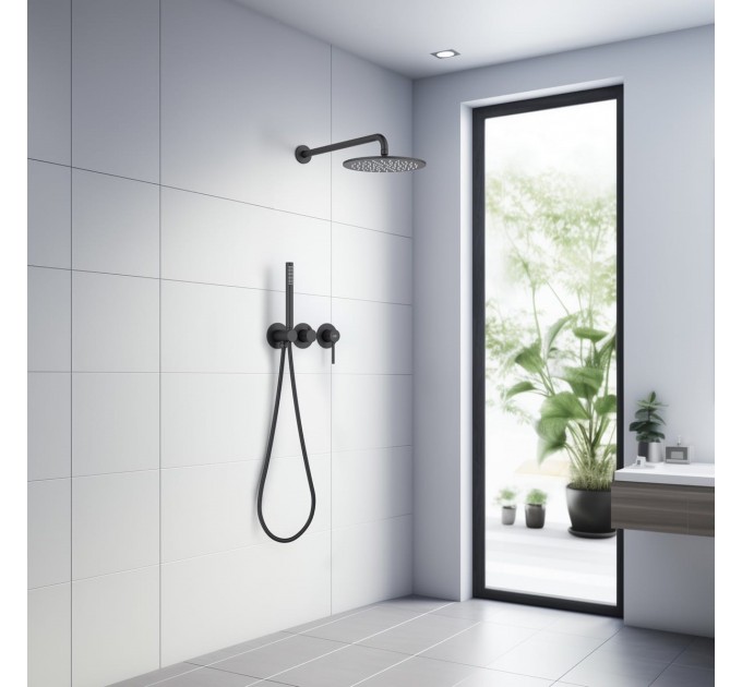 Душовий комплект Blue Water BOSTON BOS-ZKP.350 Чорний матовий