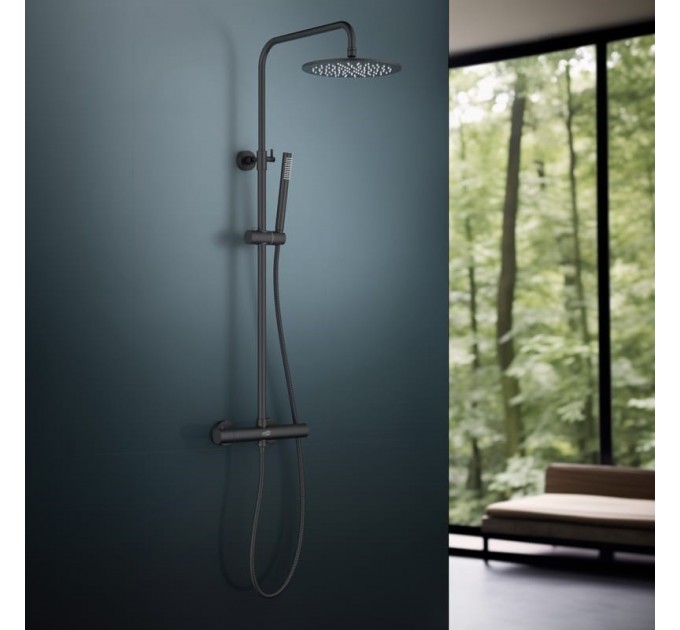 Душовий гарнітур Blue Water BOSTON BOS-ZKPN.400 TERMO Чорний матовий