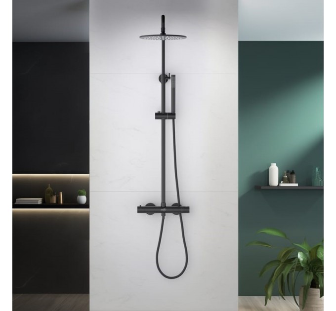 Душовий гарнітур Blue Water BOSTON BOS-ZKPN.400 TERMO Чорний матовий