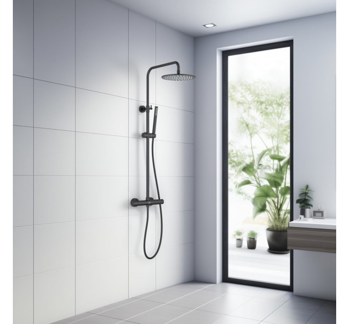 Душовий гарнітур Blue Water BOSTON BOS-ZKPN.400 TERMO Чорний матовий