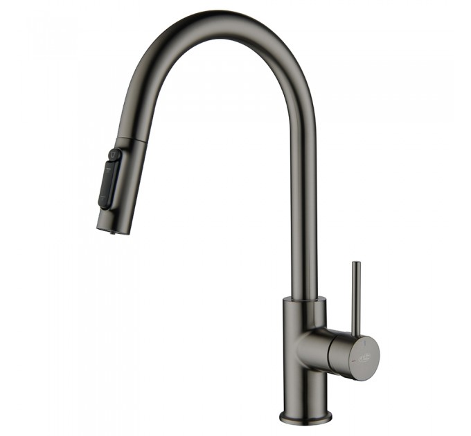 Смеситель кухонный Blue Water DIANA PLUS Графит (Gun metal) под окно