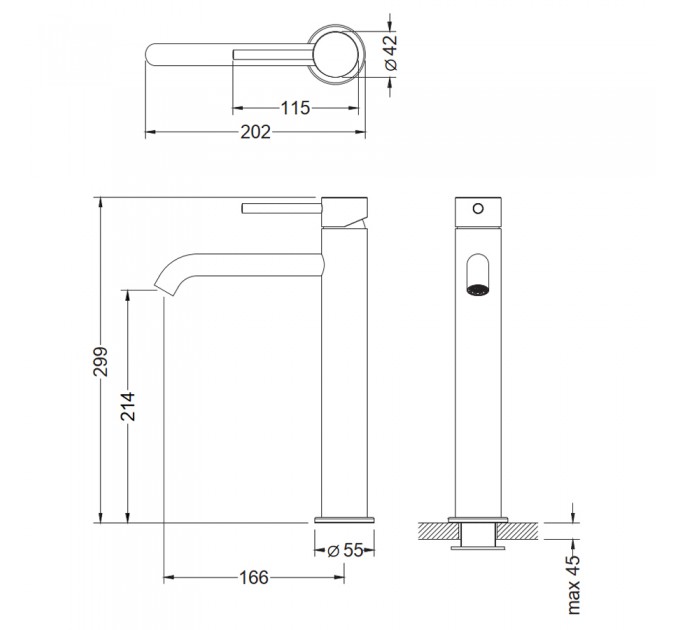 Змішувач для раковини Blue Water BOSTON BOS-BUW.050 Антична латунь