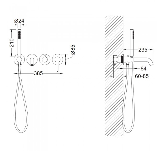 Змішувач для ванни Blue Water BOSTON BOS-ZWP.200 Золото