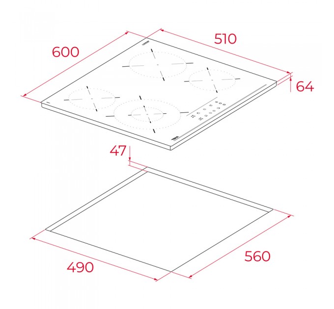 Електрична варильна поверхня Teka TBC 64320 TTC BK (112540012) чорний