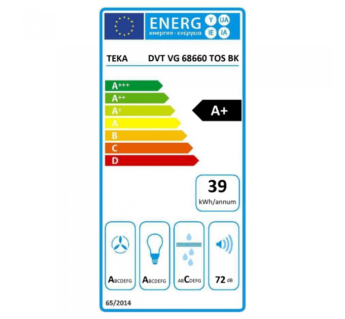 Витяжка кухонна Teka Van Gogh DVT 68660 TOS VG (112930073) темно-сіре / чорне скло