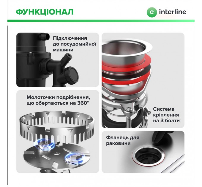 Измельчитель пищевых отходов Interline Model INT 90