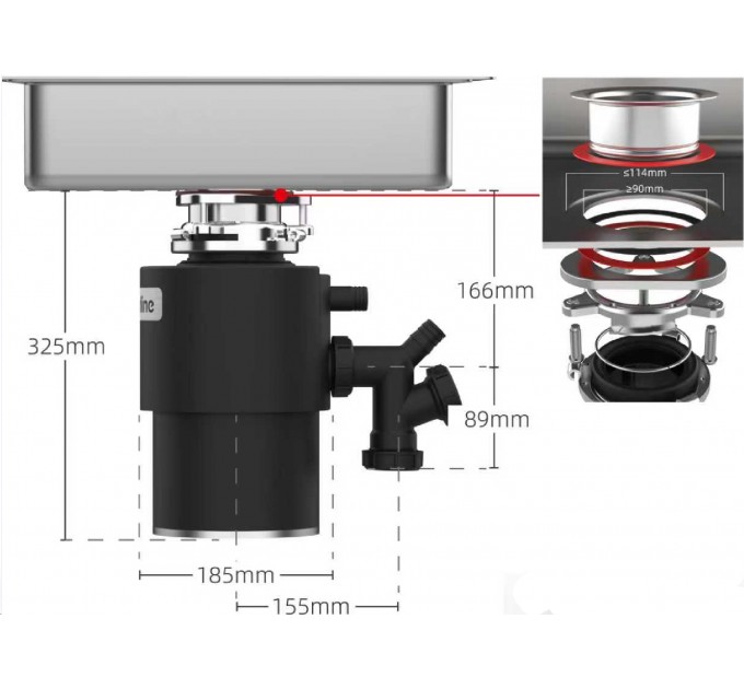 Измельчитель пищевых отходов Interline Model INT 90