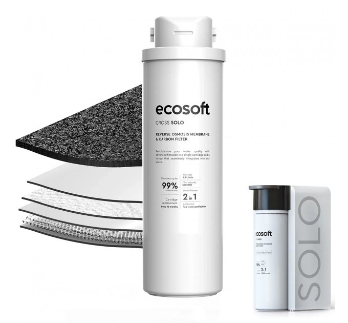 Ультракомпактний розумний фільтр зворотного осмосу Ecosoft CROSS Solo