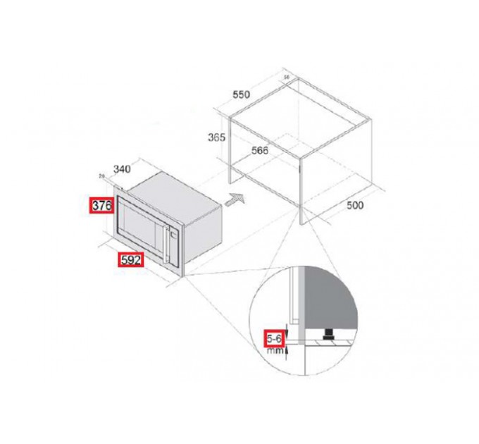 Мікрохвильова піч вбудована Fabiano FBM 2602G Inox