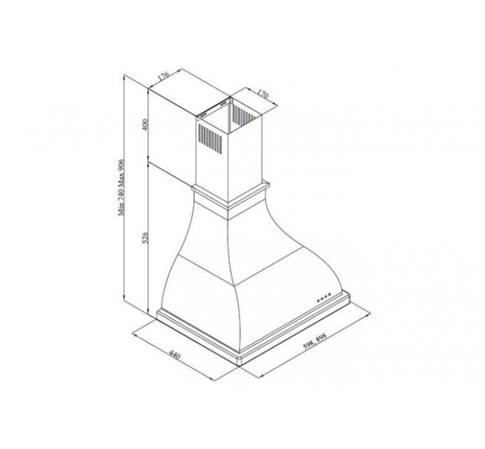 Витяжка кухонна Fabiano NeoRustic 60 Antracit