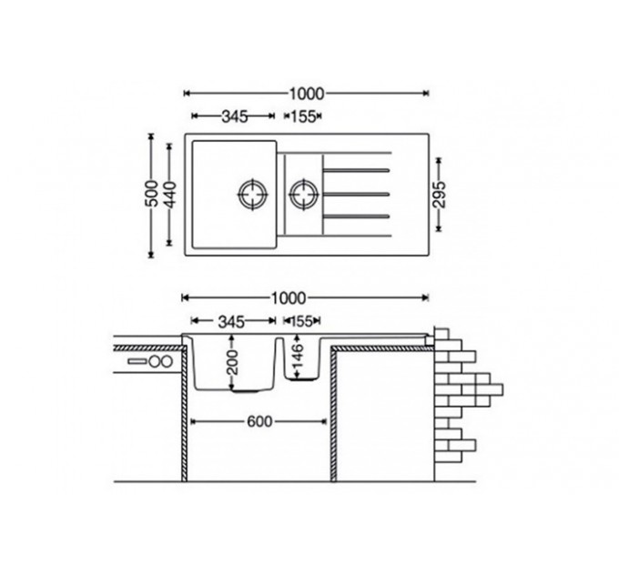 Кухонна мийка Fabiano Classic 100x50x15 Cream