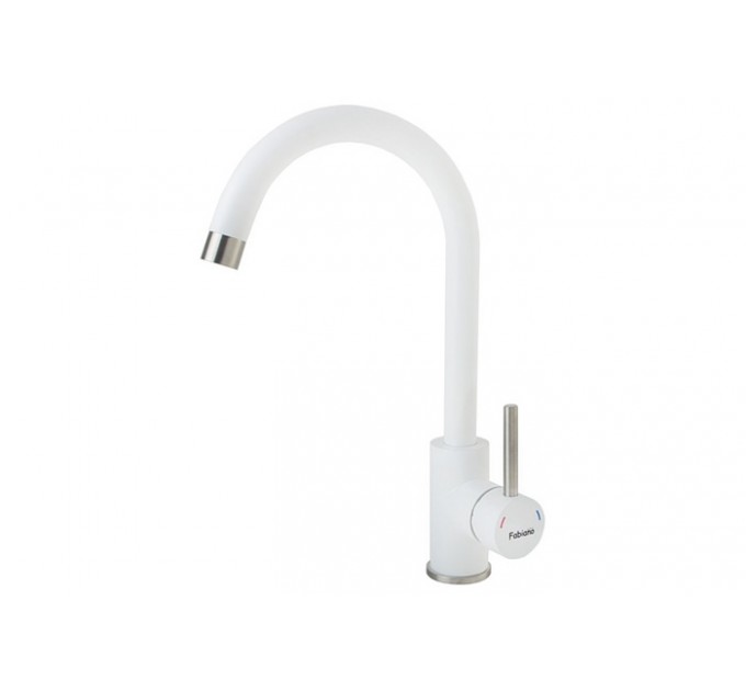 Смеситель кухонный Fabiano FKM-41 S/Steel Alpine White