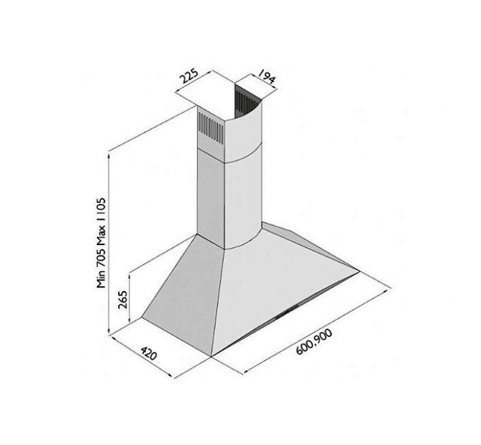 Витяжка кухонна Fabiano Aura 90 Ivory