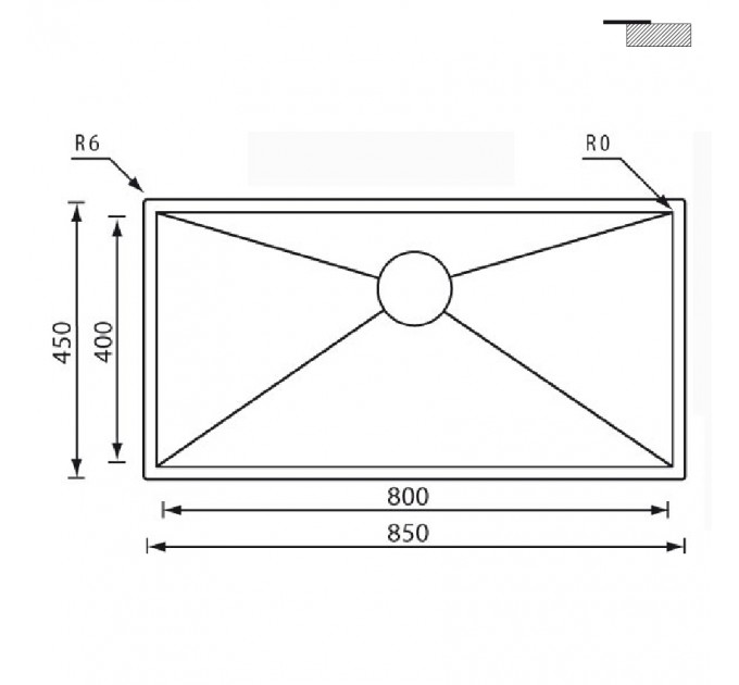 Кухонная мойка CM Filoquadra 85Х45 01190А
