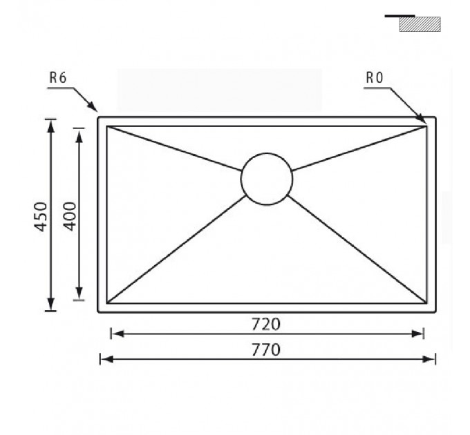 Кухонная мойка CM Filoquadra 77Х45 11906