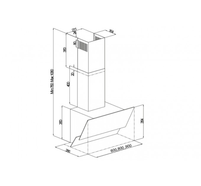 Витяжка кухонна Fabiano Prisma 80 Champagne