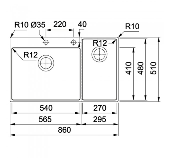 Кухонная мойка Franke Box Center BWX 220-54-27 TL WCR (127.0538.260) полированная